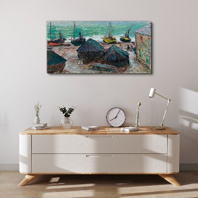 Sea port with boats Canvas wall art