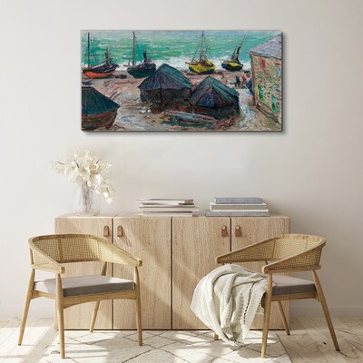 Sea port with boats Canvas wall art