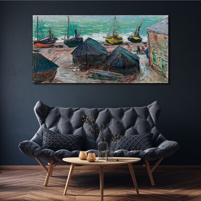 Sea port with boats Canvas wall art