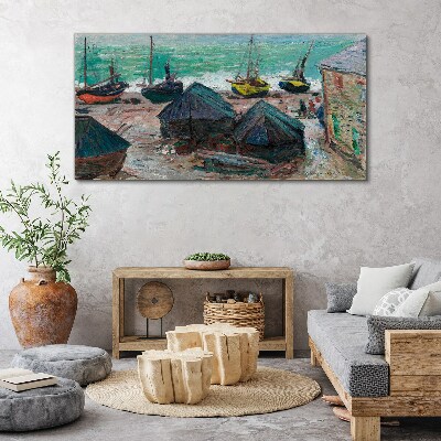 Sea port with boats Canvas wall art