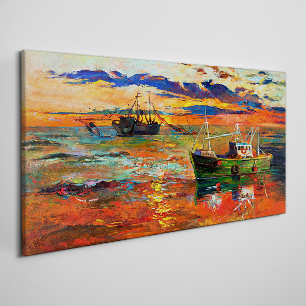 Sunset over the sea Print on canvas