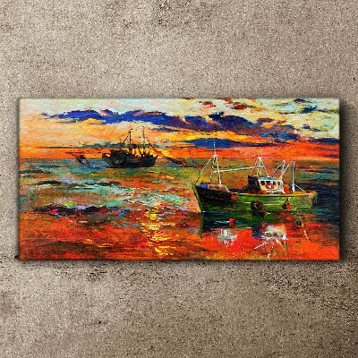 Sunset over the sea Print on canvas