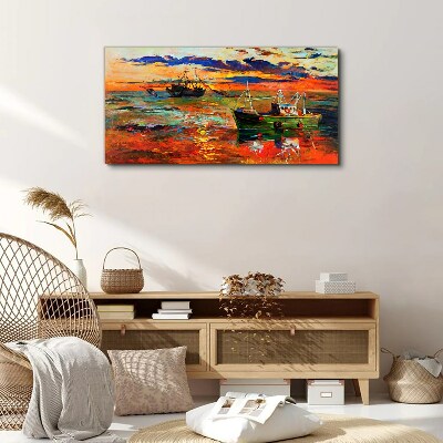 Sunset over the sea Print on canvas