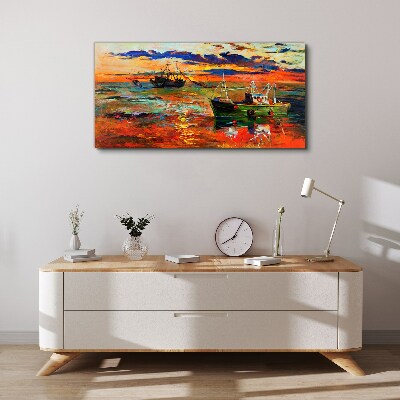 Sunset over the sea Print on canvas
