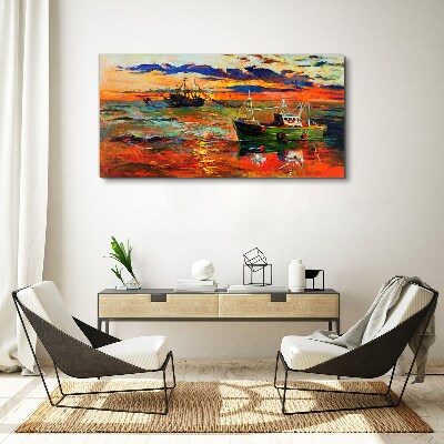 Sunset over the sea Print on canvas