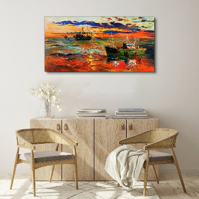 Sunset over the sea Print on canvas