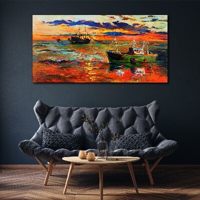 Sunset over the sea Print on canvas