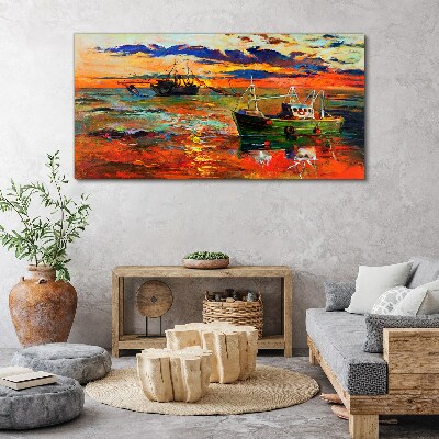Sunset over the sea Print on canvas