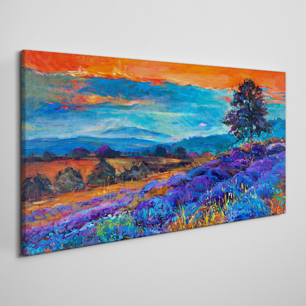 Colorful landscape in sunset Print on canvas