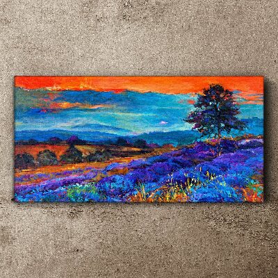 Colorful landscape in sunset Print on canvas