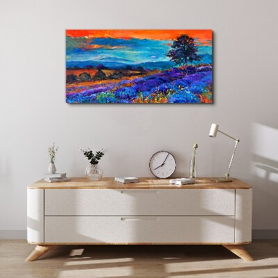 Colorful landscape in sunset Print on canvas