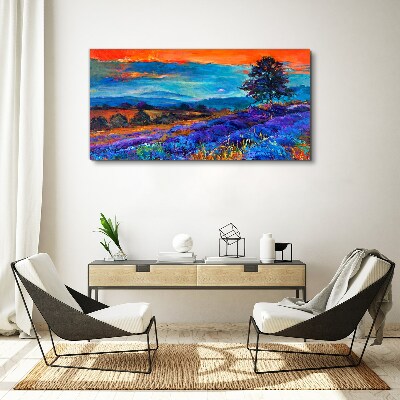 Colorful landscape in sunset Print on canvas
