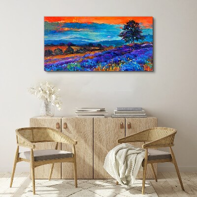Colorful landscape in sunset Print on canvas