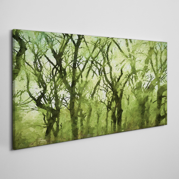 Green forests in misty light Print on canvas