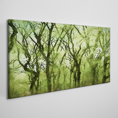 Green forests in misty light Print on canvas
