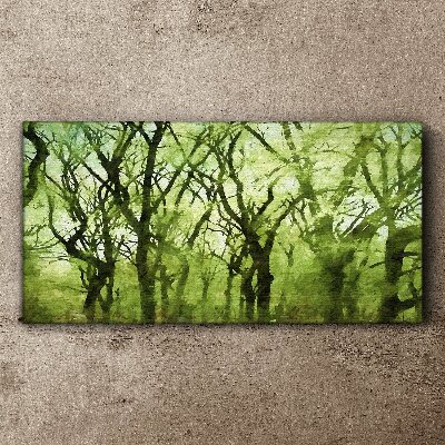 Green forests in misty light Print on canvas