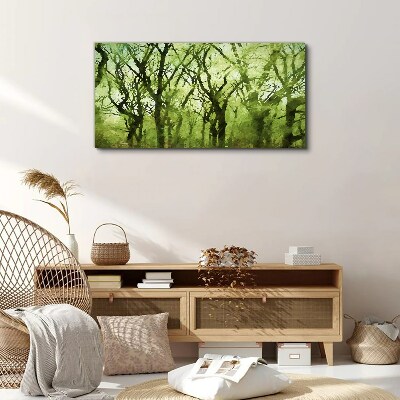 Green forests in misty light Print on canvas
