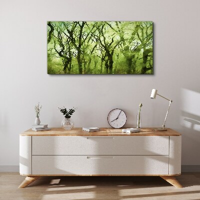 Green forests in misty light Print on canvas