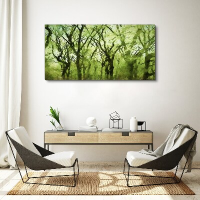 Green forests in misty light Print on canvas