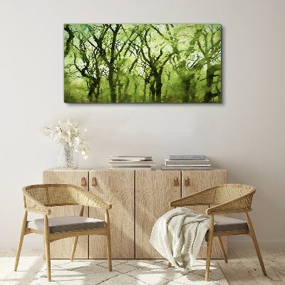 Green forests in misty light Print on canvas