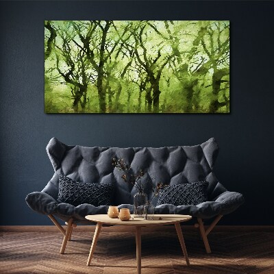 Green forests in misty light Print on canvas