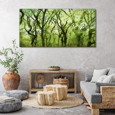 Green forests in misty light Print on canvas