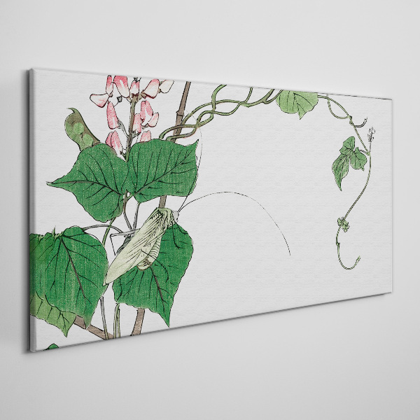 Flowers and insects in harmony Print on canvas
