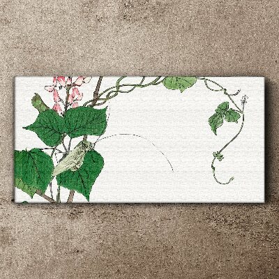 Flowers and insects in harmony Print on canvas