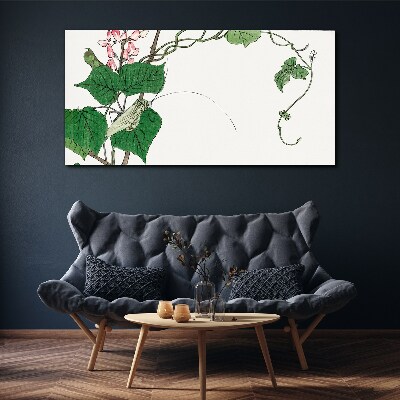 Flowers and insects in harmony Print on canvas