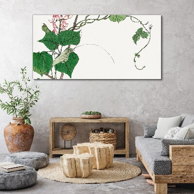 Flowers and insects in harmony Print on canvas