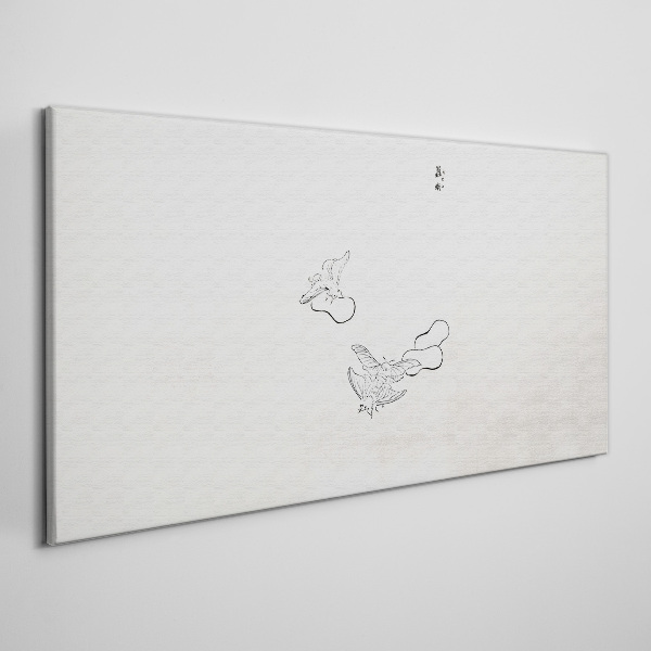 Delicate birds on the background Canvas wall art