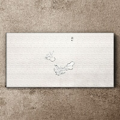 Delicate birds on the background Canvas wall art