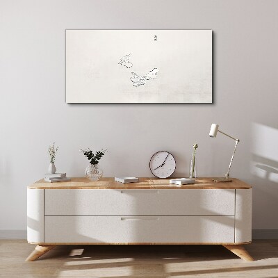 Delicate birds on the background Canvas wall art