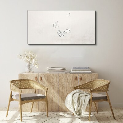 Delicate birds on the background Canvas wall art