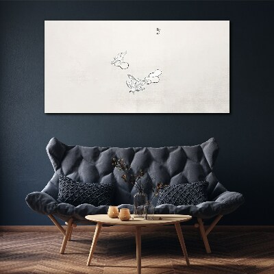 Delicate birds on the background Canvas wall art
