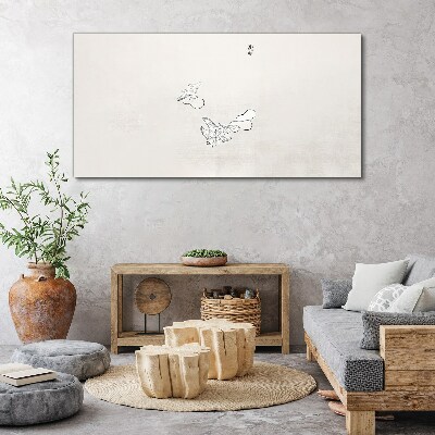 Delicate birds on the background Canvas wall art