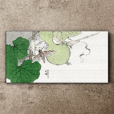 Butterflies and plants in harmony Canvas wall art