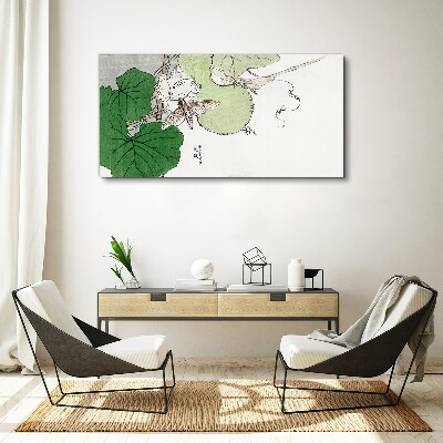 Butterflies and plants in harmony Canvas wall art