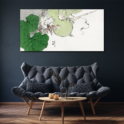 Butterflies and plants in harmony Canvas wall art