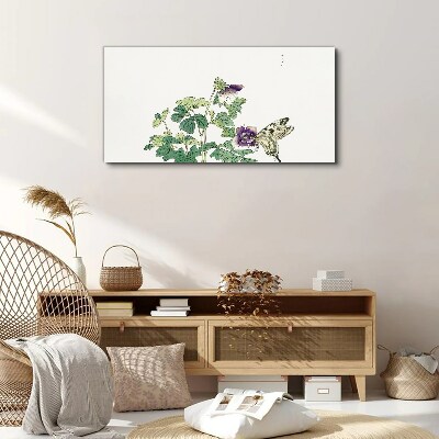 Floral harmony with butterfly Print on canvas