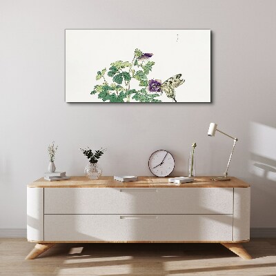 Floral harmony with butterfly Print on canvas