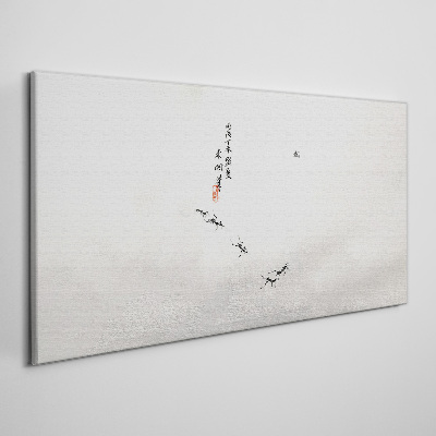 Peaceful nature with calligraphy Print on canvas