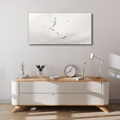 Peaceful nature with calligraphy Print on canvas