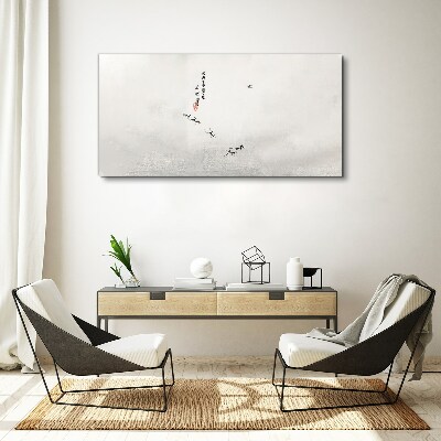 Peaceful nature with calligraphy Print on canvas