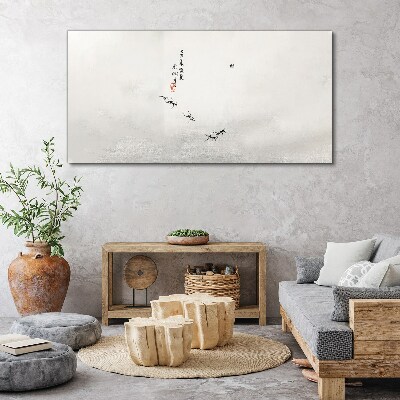 Peaceful nature with calligraphy Print on canvas
