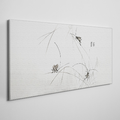 Butterflies on the grass background Canvas wall art