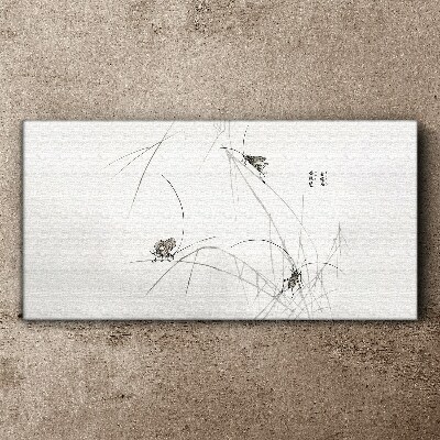 Butterflies on the grass background Canvas wall art