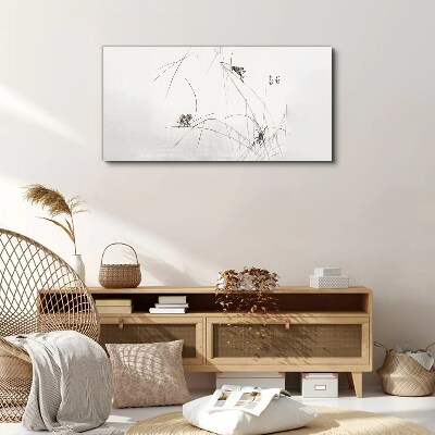 Butterflies on the grass background Canvas wall art