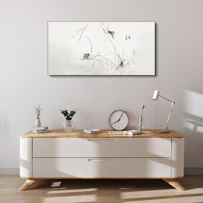 Butterflies on the grass background Canvas wall art