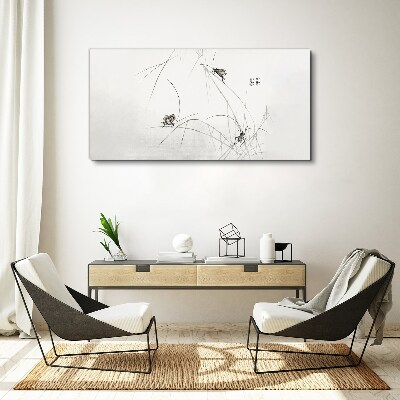 Butterflies on the grass background Canvas wall art
